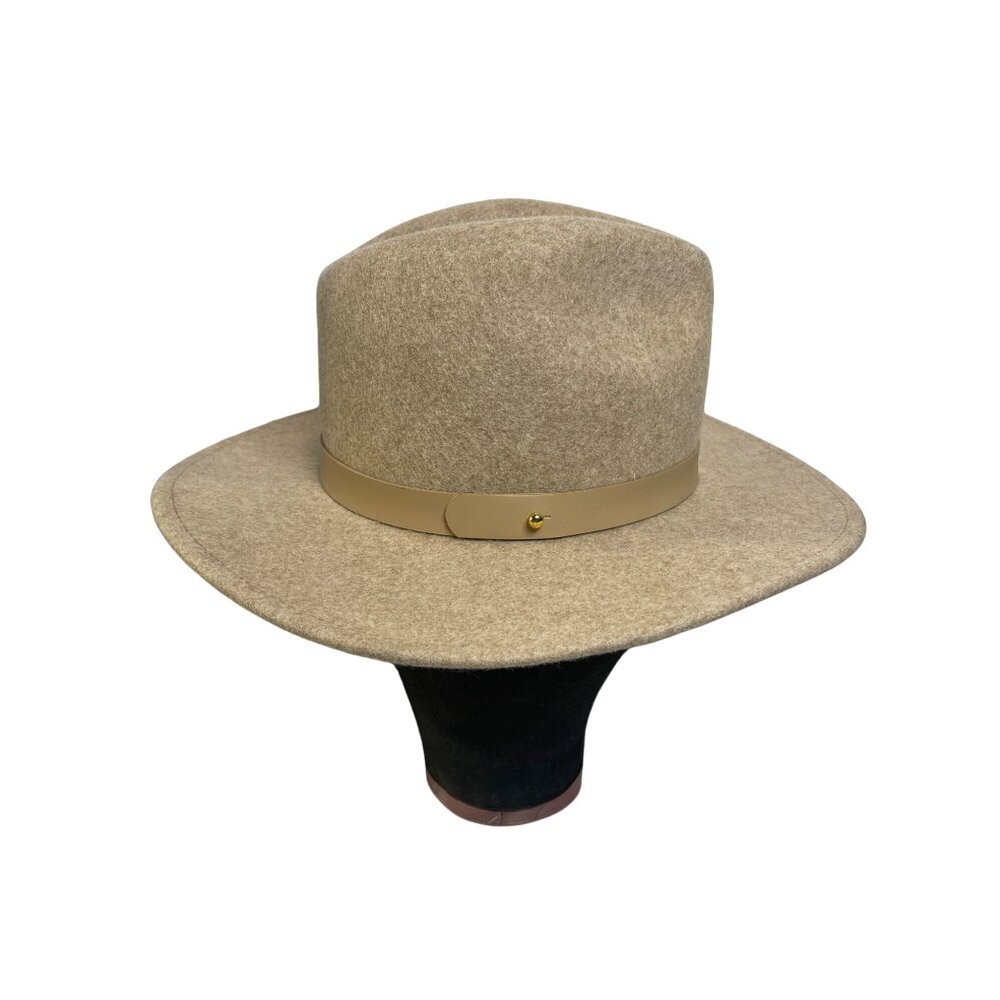 Lack of Color Australia THE MACK Hat Wool Fedora Light Tan Sz S/55 cm - Picture 7 of 10